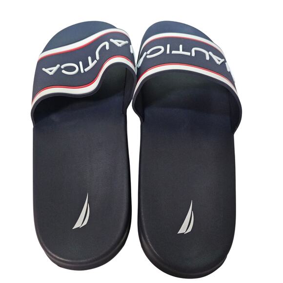 NAUTICA Men sz11 Navy 3D letter logo Slipon Slippers. Beach. Relaxing. Cruise.‎ - Picture 7 of 8